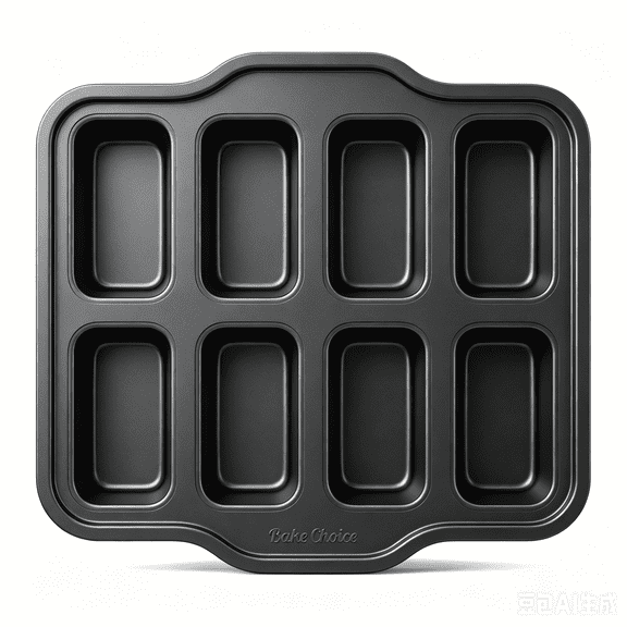 Mini Loaf Pan Set - 8 Cavity Carbon Steel Baking Pan for Banana Bread, Cornbread, and Muffins, Non-Stick