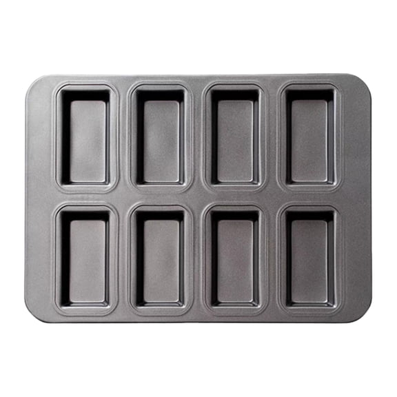 Mini Loaf Pan, 8 Cavity Nonstick Baking Pan, Stainless Steel Bread Loaf Pan, Multi Purpose Baking Tray, Dishwasher Safe Bakeware, Oven Baking Bread Cake Pan for Baking Bread Cake Brownie Meatloaf