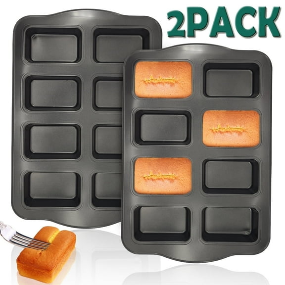 Mini Loaf Pan Mini Bread Pan Non-Stick Bake Mold For Brownie Cheesecake Chocolate 2 Pack