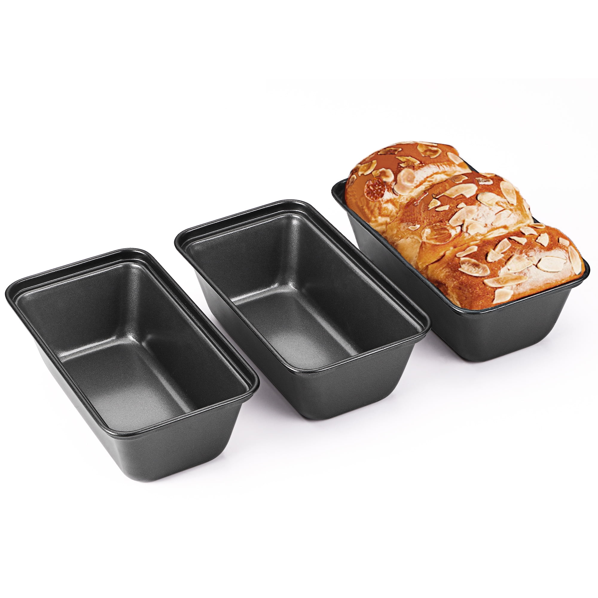 Mini Loaf Pan Set of 3 Nonstick Carbon Steel Bread and Meatloaf