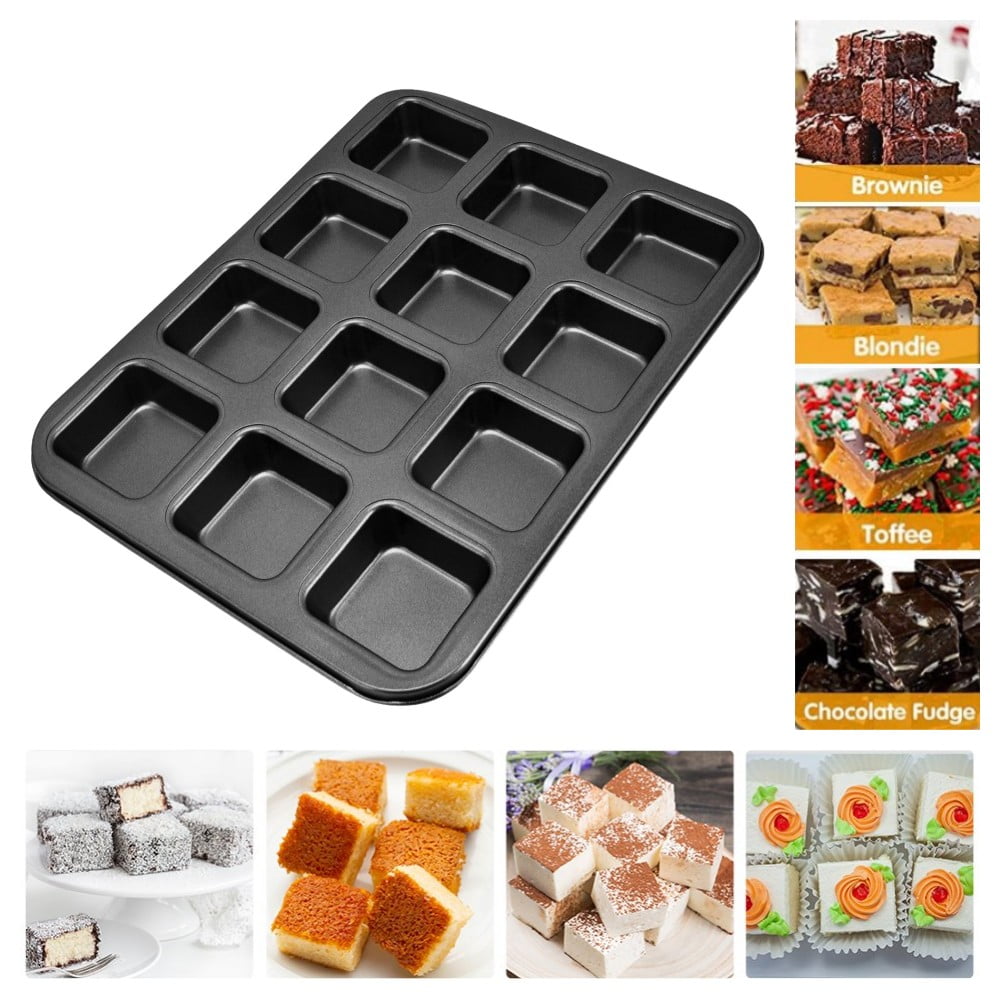 Mini Loaf Pans 12 Cavity Mini Square Muffin Pans Nonstick Brownie