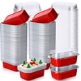 Mini Loaf Pans With Lids Red 100 Count Disposable Aluminum Foil Baking ...
