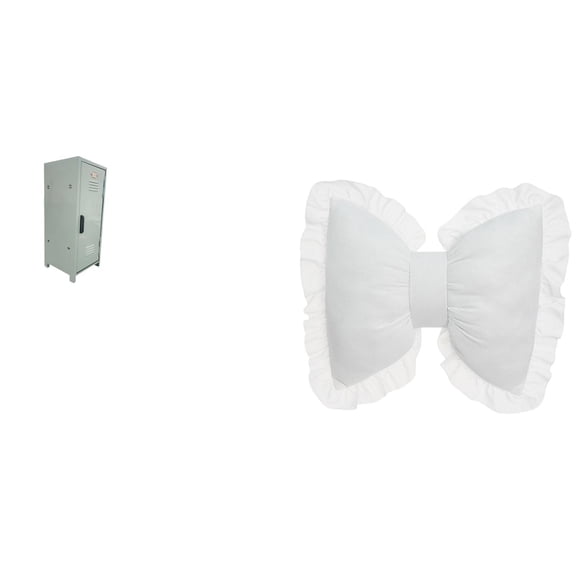 Mini Locker Cabinet Storage Bin Bow Cushion Sturdy Metal Design for Bedroom Office Home Decor