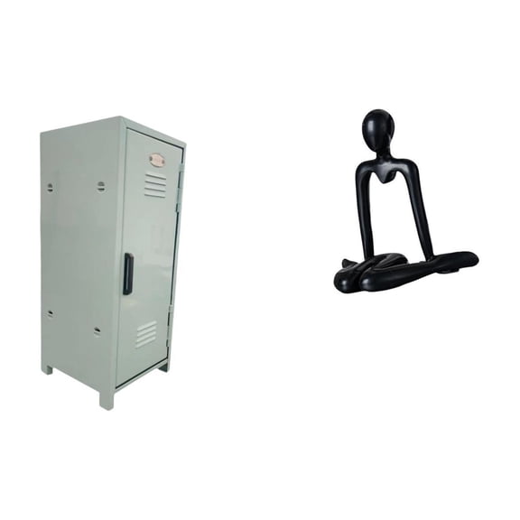 Mini Locker Cabinet Storage Bin Desktop Figurine Metal Stackable Organizer for Home Office Bedroom Table Decoration