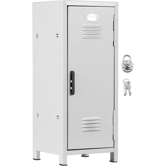 Mini Locker with Lock and Key, Rustproof Metal Small Locker for Desktop, Portable Mini Locker Cabinet, Practical Mini Locker with Compartments, Money Safe and Cash Box for Girls (White)