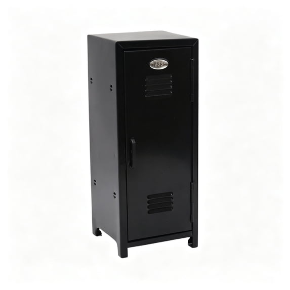 Mini Locker, Metal Small Locker for Desktop, Black | Desktop Organizer Box For Makeup Office Supplies Small Items, 10.8 x 4.5 x 4.5 inch