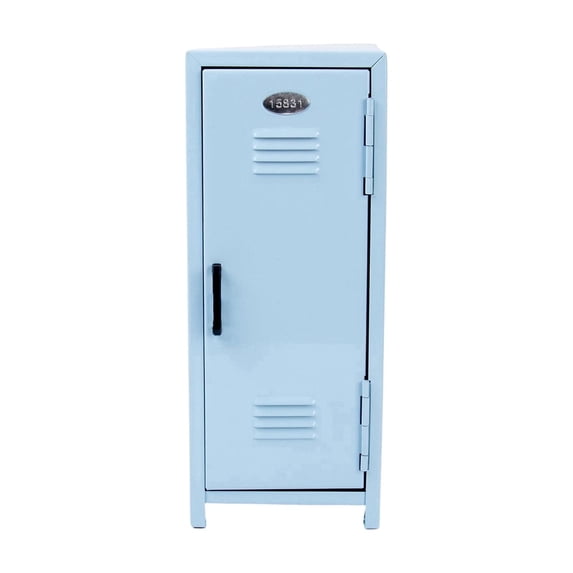 Mini Locker,Metal Small Locker for Desktop, Blue| Desktop Organizer Box For Makeup Office Supplies Small Items, 10.8 x 4.5 x 4.5 inch