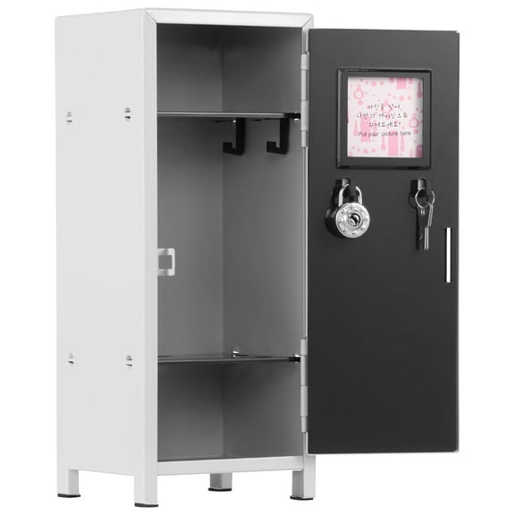 Mini Locker with Lock & Keys Metal Small Locker for Desktop, Girls Lockbox Desktop Storage Organizer, Money Safe and Cash Lock Box for Girls Safe