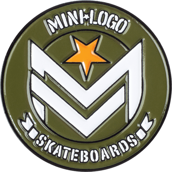 Mini Logo Chevron Lapel Pin Army/Wht