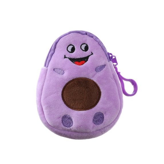 Mini Lovely Fashion Girls Money Pouch Children Wallet Avocado Plush Purse Funny Coin bag Key Case Bags PURPLE