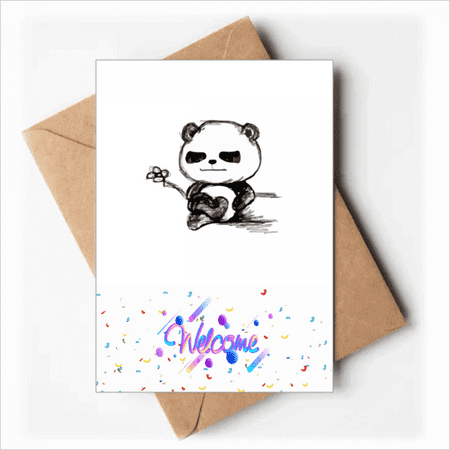 Mini Lovely Panda Animals China Cat Welcome Back Greeting Cards Envelopes Blank