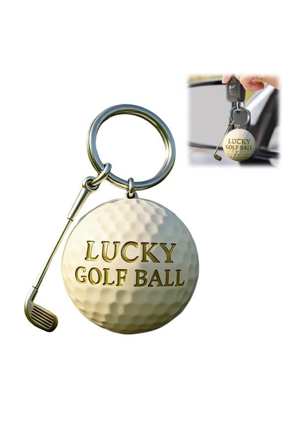 Mini Lucky Golf Keychain, Golf Club Keychain Golfs Gifts Keychains Golfers Mini Alloy Golfs Keychains Golf Ball Pendant Key chain, GolfBall with Key chain Sports Gifts for Women Men