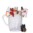 thumbnail image 1 of Mini Lucky Money Cats Figurine Hanging Cup Rim DIY Landscape Table Ornament, 1 of 6