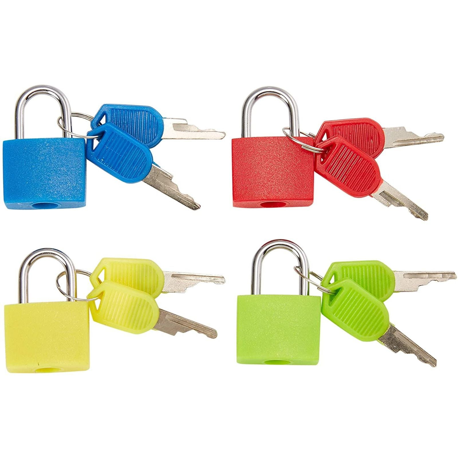 Nrevichng 6Pcs Small Locks with Keys, Multicolor Luggage Locks ABS Plastic  Covered Copper Keyed Padlock Lock for Locker with Key - Suitab