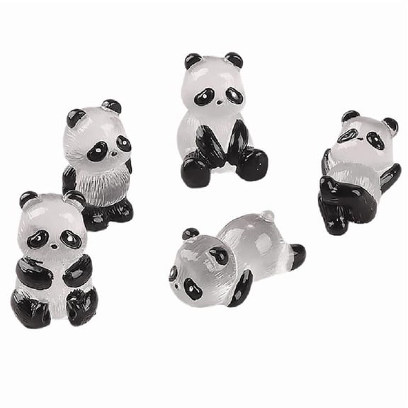 Mini Luminous Panda Statue Micro Landscape Ornament Glowing in Dark Figures