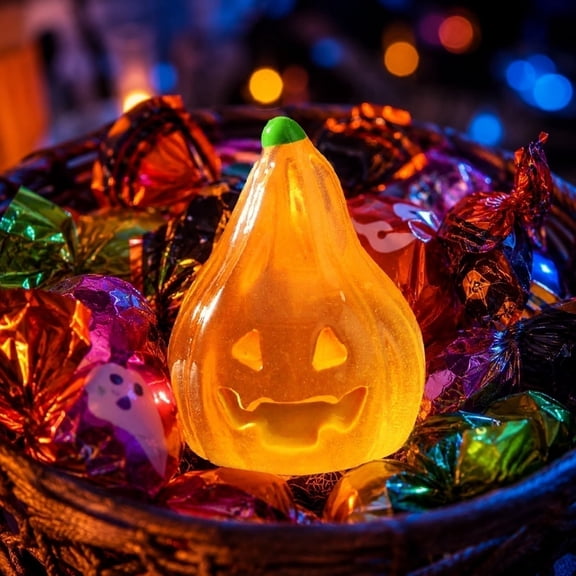 Mini Luminous Pumpkin Tabletop Figurine, Safe Flameless Glow-In-Dark Craft, Compact Space-Saving Size, Whimsical Fall Ornament For Tiered Tray Shelf Halloween Party Favor