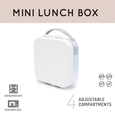 Melii Mini Lunchbox Food Storage Container, Warm Ivory & Grey