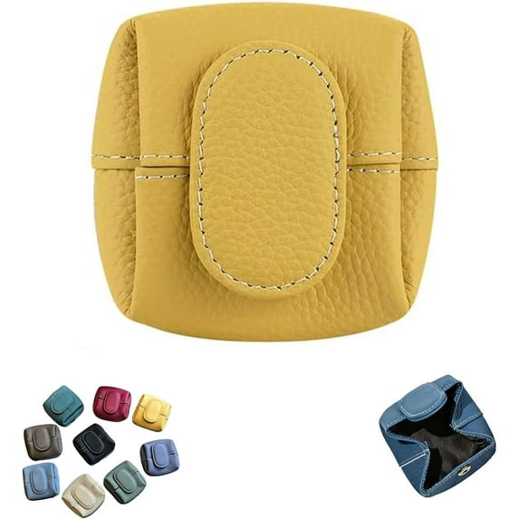 Mini Lychees Coin Purse, Solid Color Coin Purse with Zipper and Key Buckle, Casual Leather Storage Bag for Daily Use (blue)