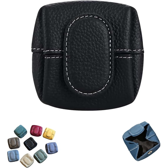 Mini Lychees Coin Purse, Solid Color Coin Purse with Zipper and Key Buckle, Casual Leather Storage Bag for Daily Use (blue)