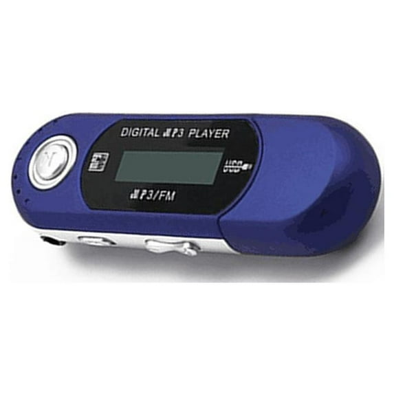 Mini MP3 Player USB 2.0 Small Flash Drive Lossless Sound Multilanguage LCD Music Player with 3.5mm Audio Jack Automatic Shutdown (Blue,32GB)