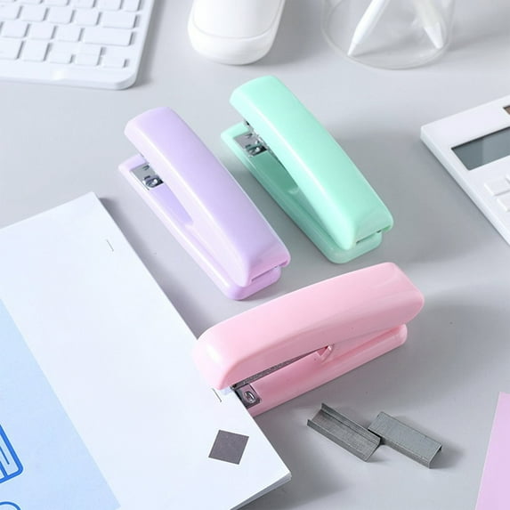 Mini Macaron Stapler with Detachable Design, One-Finger Easy Press, 24/6 Staples Compatible, Temporary & Permanent Modes for Student and Office Paper Binding (10–15 Sheets)