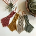 thumbnail image 1 of Mini Macrame Keychain, Boho Woven Bag Pendant with Tassels Handcrafted Accessory for Car Key Purse Phone Supplies, 1 of 7