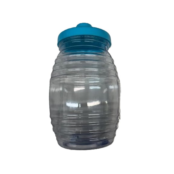 Mini Made in Mexico Mexican Clear Vitrolero w/Lid Straw Mug Jug for Aguas Frescas, Juice Iced Sun Tea Beverages Clear Food-Grade Plastic Container Parties Reusable