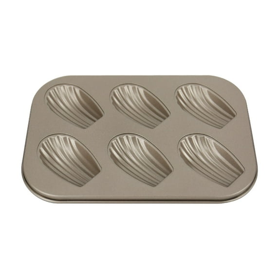 Mini Madeleine Cake Pan | 6 Cavity Non-Stick Oval Scallop Baking Pan | Heavy Duty Carbon Steel | Easy Clean & Quick Release | Oven Safe Up to 220°C | Perfect for Home Bakers & Holiday Desserts