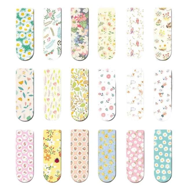 Mini Magnet Bookmark Paper Clips Magnetic Stickers Gifts, Spring Flowers - 18 Piece per Set