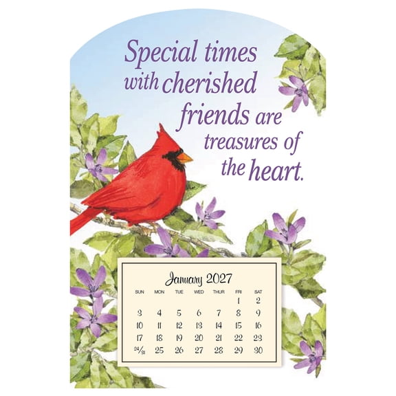 Mini Magnetic Calendar Ideal for Refrigerator, Filing Cabinet or Tool Box 4 inches x 6 inches Cardinal