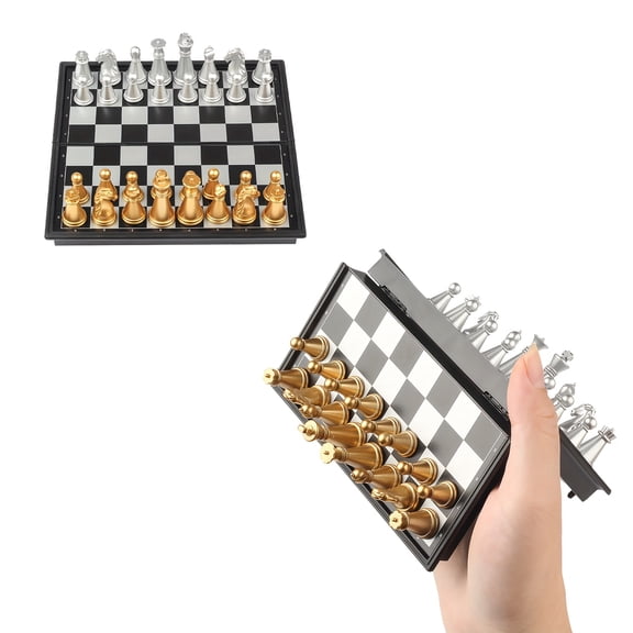 Mini Magnetic Chess Board Games, Small Portable Folding Chess Travel Set - 5'' Magnetic Chess, Classic Backgammon Sets And Checkers, Mini Party Travel Family Game