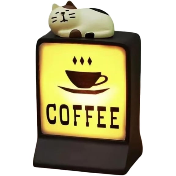 Mini Magnetic Coffee Shop Refrigerator Decor, Retro Coffee Neon Sign Fridge Magnet with Ambiance Light, Wall Mount Lighted Vintage Sign for Kitchen Home Office Dorm