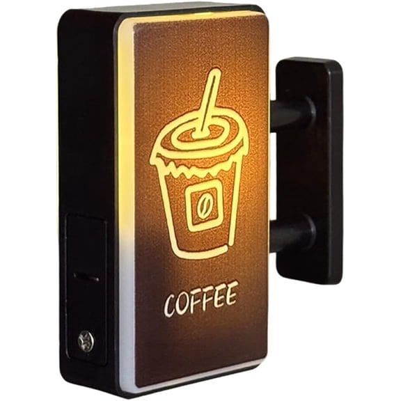 Mini Magnetic Coffee Shop Refrigerator Decor - Retro Coffee Neon Sign Fridge Magnet with LED Light, 3-in-1 Wall-Mount Lighted Vintage Sign for Kitchen, Home Office & Dorm, Gift for Coffee Lovers P