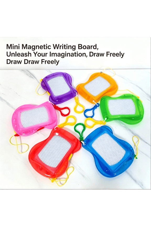 Mini Magnetic Drawing Board 6 Pack, Black & White Small Magnetic Writing Sketch Pad, Erasable Doodle Board with Keychain Lanyard, Travel Mess Free Coloring Toy for Toddlers Kids Boys Girls