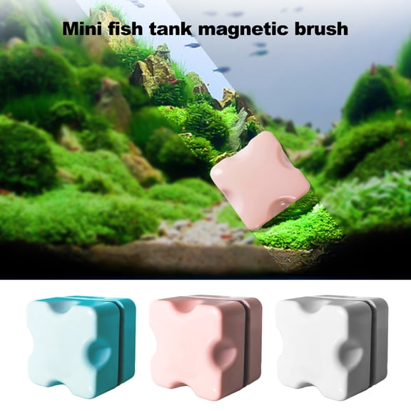 Mini Magnetic Fish Tank Brush Algae Scraper Cleaner Easy Grip Double-Sided Floating Glass Window Cleaning Brush Aquarium Accessories