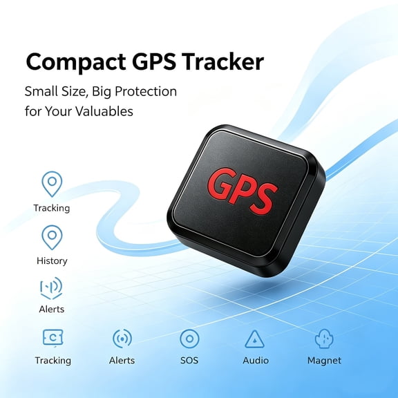 Mini Magnetic GPS Tracker, 180 Days Standby Real-Time Vehicle Tracking Device, Geofence/SOS/Speeding Alert, App Remote Control for Car Luggage Pets Kids Elderly Anti-Lost Locator