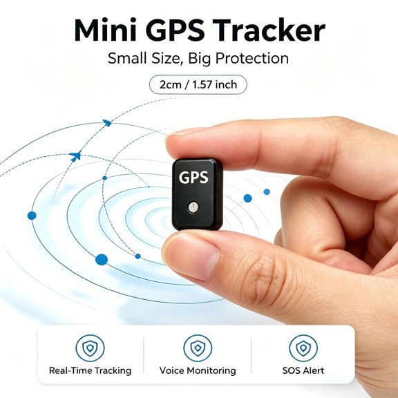 Mini Magnetic GPS Tracker, Real-Time Location Locator with SOS Alert, Geo-Fence, Voice Monitor, Rechargeable Hidden Tracking Device for Vehicle, Kids, Elderly, Pets & Luggage