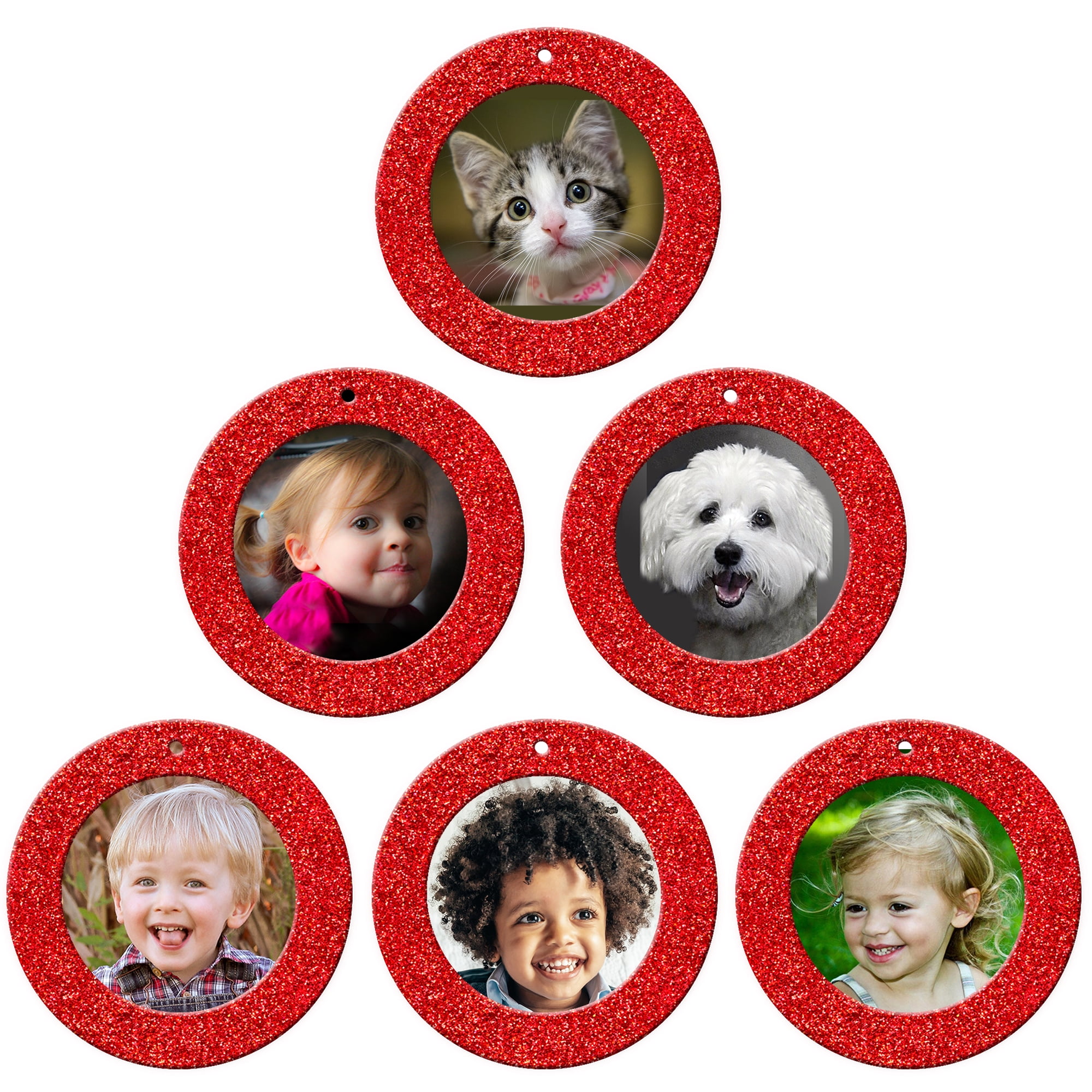 Mini Glitter Christmas Picture Frame Ornaments with Photo