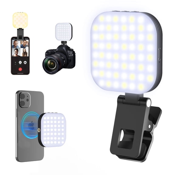Mini Magnetic Phone Selfie Light, Clip on Light with Hot Shoe Apater, Compatible with Magsafe for Tablet Laptop Computer, Zoom Video Call TikTok YouTube Video Recording Phone Filming Makeup