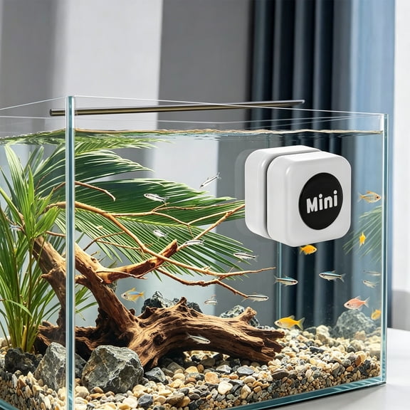 Mini Magnetic Scrubber Scraper Small Fish Tank Cleaner, 1.1" Stain Scrubber Pads Floating Cleaning Tool for Glass Aquarium Cleaning, Keeps Your Hands Dry(White)