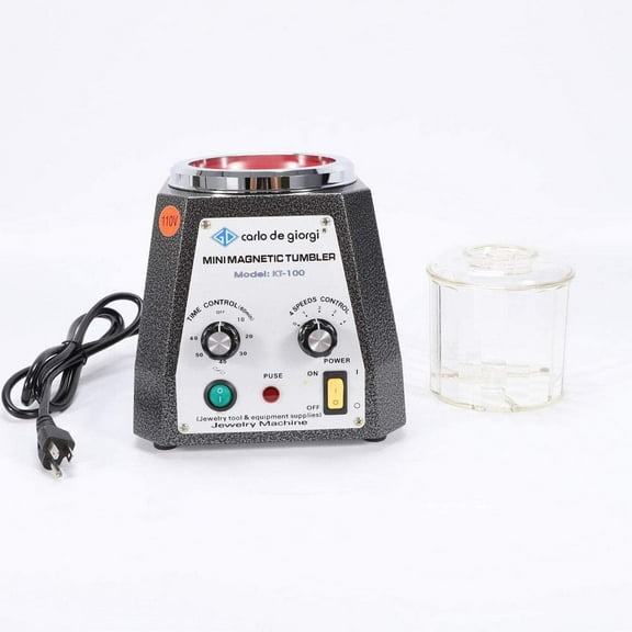 Mini Magnetic Tumbler 100mm Jewelry Polisher Finishing Machine 4 Speed Control