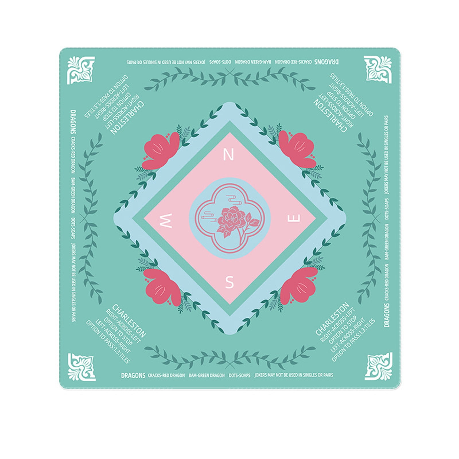 Mini Mahjong Mat, Non-Slip Noise Reducing Game Table Mat for Mahjong Tiles, Portable Rubber Playing Surface for Card Games, Poker, Dominoes and Board Games, Foldable Table Cover for Home Travel