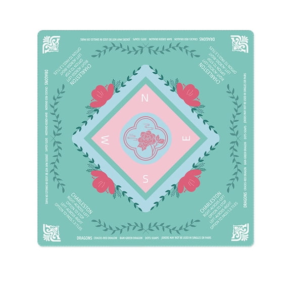 Mini Mahjong Mat, Non-Slip Noise Reducing Game Table Mat for Mahjong Tiles, Portable Rubber Playing Surface for Card Games, Poker, Dominoes and Board Games, Foldable Table Cover for Home Travel