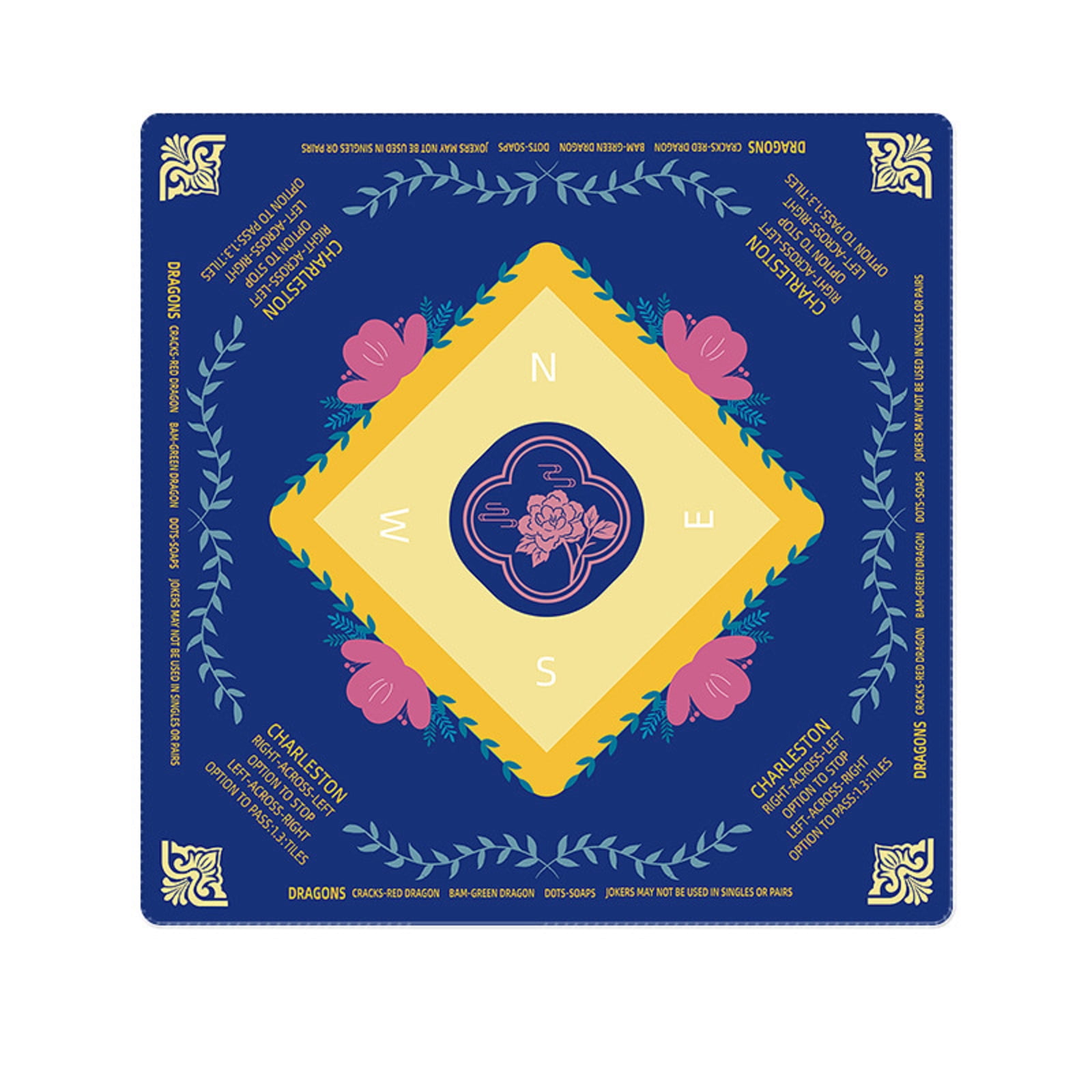 Mini Mahjong Mat, Non-Slip Noise Reducing Game Table Mat for Mahjong Tiles, Portable Rubber Playing Surface for Card Games, Poker, Dominoes and Board Games, Foldable Table Cover for Home Travel