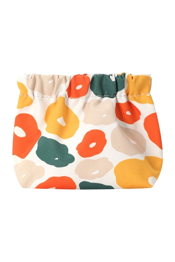 Portable Mini Makeup Bag Small Pouches for Purse No Zipper Self Closing Accessories Organizer for Cosmetics Headphones Jewelry