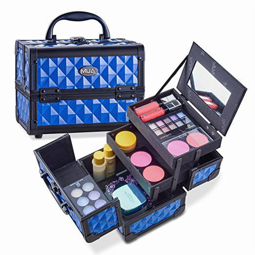Mini Makeup Case 9.5" Aluminum Professional Cosmetic Organizer Box with