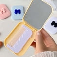 thumbnail image 1 of Mini Makeup Mirror with Bow & Comb - Portable & Foldable for Women and Girls, Mini Makeup Mirror With Bow Foldable With Comb Hairbrush, 1 of 5