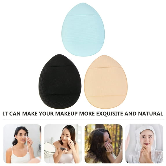Soimiss 6Pcs Cushion Makeup Puff Assorted Color Washable Powder Applicator with Finger Strap