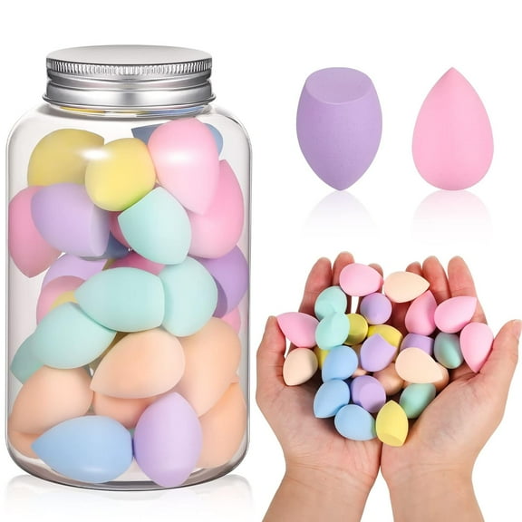 Mini Makeup Sponge Multi Colored Beauty Sponges Professional Foundation Sponge Super Soft Facial Makeup Tools for Foundation, Powder, Liquid-40Pcs