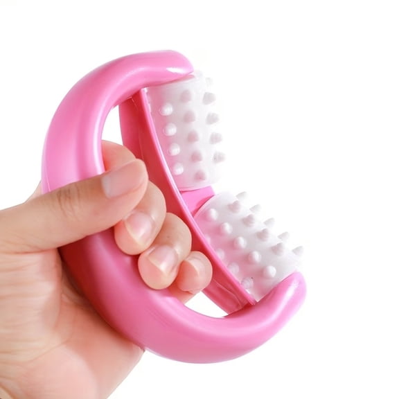 Mini Manual Roller Massager - Ergonomic Double Wheel Design for Chest, Back, Waist, and Legs Relief